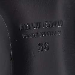 Pre Owned  Miu Miu Black Patent Leather Cap Tor Mary Jane Ballet Flats Size 36