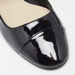 Pre Owned  Miu Miu Black Patent Leather Cap Tor Mary Jane Ballet Flats Size 36