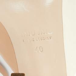 Miu Miu Tri-Color Ruched Patent and Leather Bow Open-Toe Mules Size 40