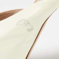 Miu Miu Tri-Color Ruched Patent and Leather Bow Open-Toe Mules Size 40
