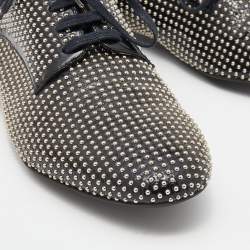 Miu Miu Black Studded Patent Leather Oxford Shoes Size 36