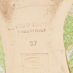 مملوكة مسبقًا حذاء باليرينا فلات ميو ميو غلادا ساتان وقماش مزركش بفيونكة مقدمة مدببة مقاس 37