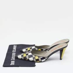 Miu Miu Multicolor Woven Leather Pointed Toe Mules Size 39.5