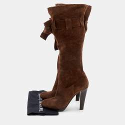Miu Miu Brown Suede Knee Length Boots Size 40