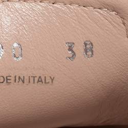 Miu Miu Beige Patent Embellished Cap Toe Slip On Sneakers Size 38