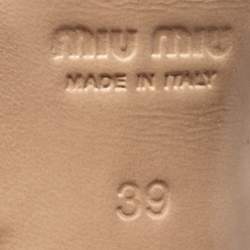 Miu Miu Peach Pink Patent Leather Platform Ankle Strap Sandals Size 39