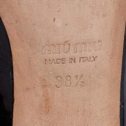 مملوكة مسبقًا Miu Miu Black Patent Leather Crystal Embellished Block Heel Pumps Size 38.5