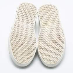 Miu Miu White Leather Vichy Gingham Ribbon Lace-Up Sneakers Size 36.5