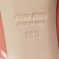 Miu Miu Peach Pink Patent Leather Bow Mules Size 39.5