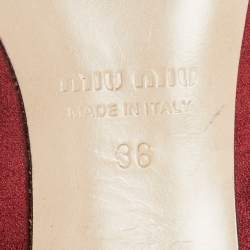 Miu Miu Burgundy Satin Faux Pearl Embellished Pumps Size 36