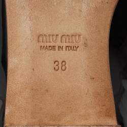 Pre Owned Miu Miu Black Patent Leather Bow Ballet Flats Size 38