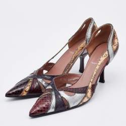 Miu Miu Multicolor Python Pointed Toe Pumps Size 39
