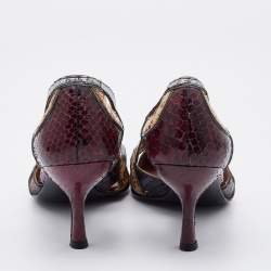 Miu Miu Multicolor Python Pointed Toe Pumps Size 39