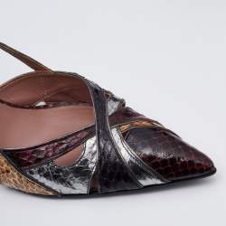 Miu Miu Multicolor Python Pointed Toe Pumps Size 39