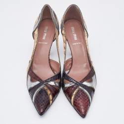Miu Miu Multicolor Python Pointed Toe Pumps Size 39