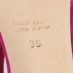 مملوكة مسبقًا Miu Miu Pink Satin Ankle Strap Sandals Size 39