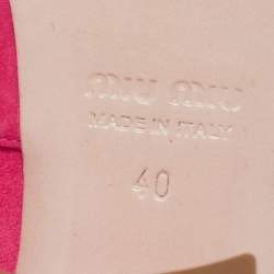 Miu Miu Pink Suede Crystals Embellished Slide Sandals Size 37