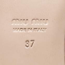 Pre Owned Miu Miu Pink Satin and Feather Crystal Embellished Flat Slides Size 37