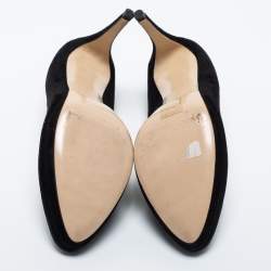 Pre Owned Miu Miu Black Suede Platform Pumps Size 38.5