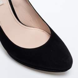 Pre Owned Miu Miu Black Suede Platform Pumps Size 38.5