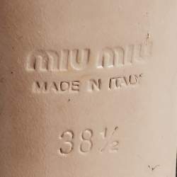 Pre Owned Miu Miu Black Suede and Coarse Glitter Open Toe Platform T-Strap Sandals Size 38.5