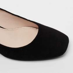Pre Owned Miu Miu Black Suede Square Toe Pumps Size 42