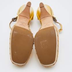 Miu Miu Metallic Gold Leather Studded Platform Sandals Size 36