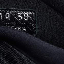 Pre Owned Miu Miu Black Fabric and Patent Leather Astro Cork Platform Sneakers Size 38