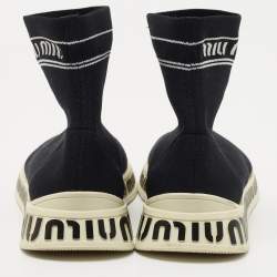 Miu Miu Black Knit Fabric Sock High Top Sneakers Size 39