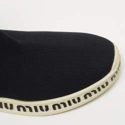 Miu Miu Black Knit Fabric Sock High Top Sneakers Size 39