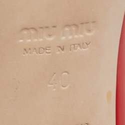 Miu Miu Red Patent Leather Block Heel Pumps Size 40