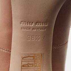 Pre Owned Miu Miu Beige Leather Loafer Pumps Size 38.5