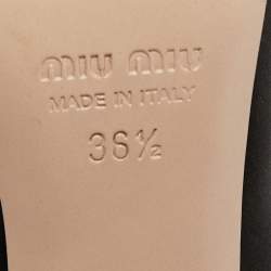 Pre Owned Miu Miu Black Satin Crystal Embellished Slingback Pumps Size 36.5