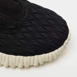 Pre Owned Miu Miu Black Nylon Crystal Embellished Low Top Sneakers 36