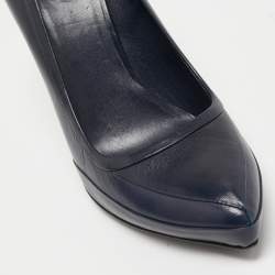 Miu Miu Navy Blue Leather Pointed Toe Pumps Size 40