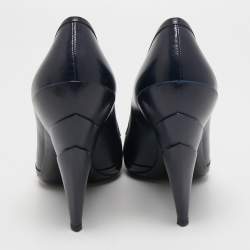 Miu Miu Navy Blue Leather Pointed Toe Pumps Size 40