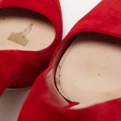 Miu Miu Red Suede Pointed Toe Pumps Size 40