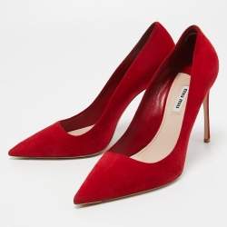 Miu Miu Red Suede Pointed Toe Pumps Size 40
