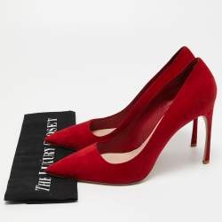 Miu Miu Red Suede Pointed Toe Pumps Size 40