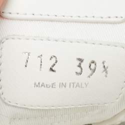 Pre Owned Miu Miu Blue/White Terry Fabric and Rubber Low Top Sneakers Size 39.5