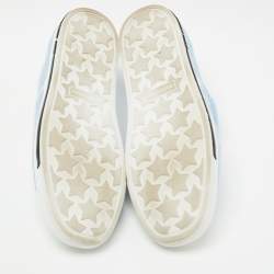 Pre Owned Miu Miu Blue/White Terry Fabric and Rubber Low Top Sneakers Size 39.5