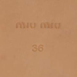 مملوكة مسبقًا Miu Miu Beige/Black Satin and Leather Ballet Espadrille Platform Flats Size 36