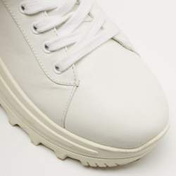 Miu Miu White Leather Platform Sneakers Size 38