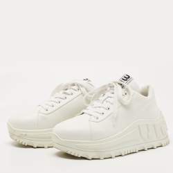 Miu Miu White Leather Platform Sneakers Size 38
