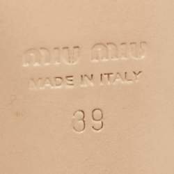 Pre Owned Miu Miu Metallic Brown Leather Bow Slingback Pumps Size 39