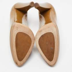Miu Miu Brown Patent Leather Platform Pumps Size 38.5