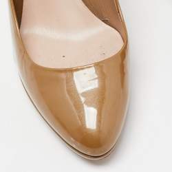 Miu Miu Brown Patent Leather Platform Pumps Size 38.5