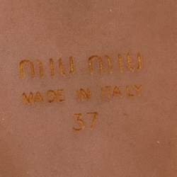 Pre Owned Miu Miu Black Suede Cork Wedge  Sandals Size 37