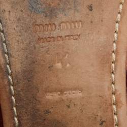 Pre Owned Miu Miu Multicolor Brogue Patent Leather Scrunch Ballet Flats Size 41