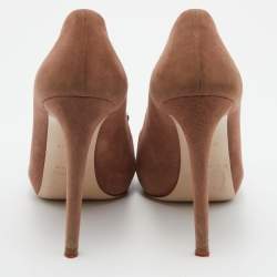 Miu Miu Pink Suede Crystal Embellished Platform Pumps Size 37